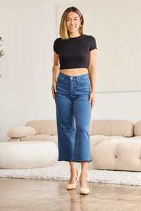 RFM Full Size Tummy Control High Waist Raw Hem Jeans Trandify deal