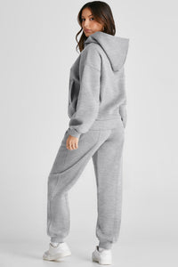 Dropped Shoulder Long Sleeve Hoodie and Pants Active Set Trandify Deal