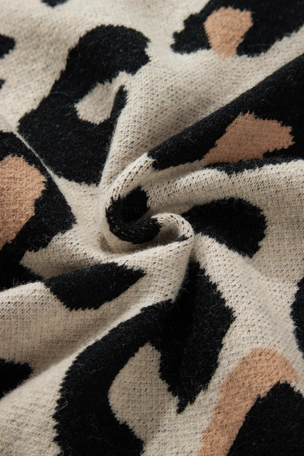 Leopard Open Front Long Sleeve Cardigan Trandify Deal