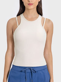 Millennia Cutout Round Neck Racerback Active Tank Trandify deal
