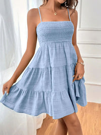 Women’s Sleeveless Tiered Dress – Lightweight Casual Smocked Cami Dress for Beach & Vacations