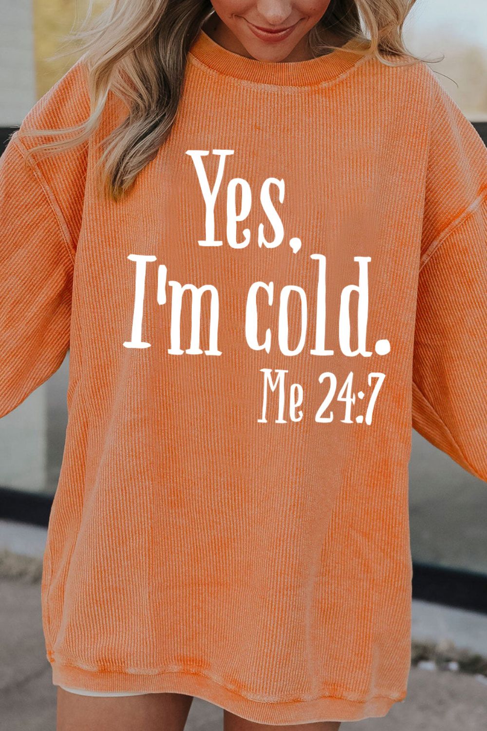 Letter Graphic Round Neck Long Sleeve Sweatshirt Trandify Deal