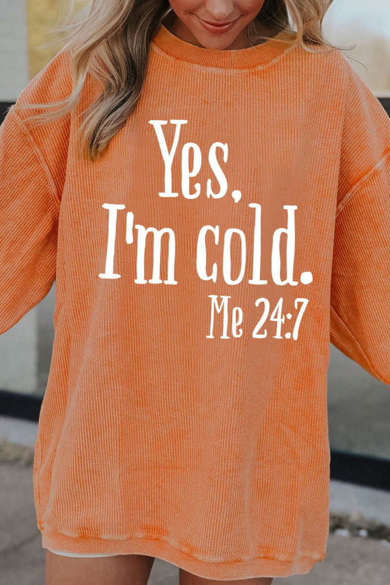 Letter Graphic Round Neck Long Sleeve Sweatshirt Trandify Deal