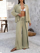 Women's Button Down Wide Leg Set