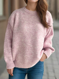 Round Neck Long Sleeve Sweater Trandify Deal