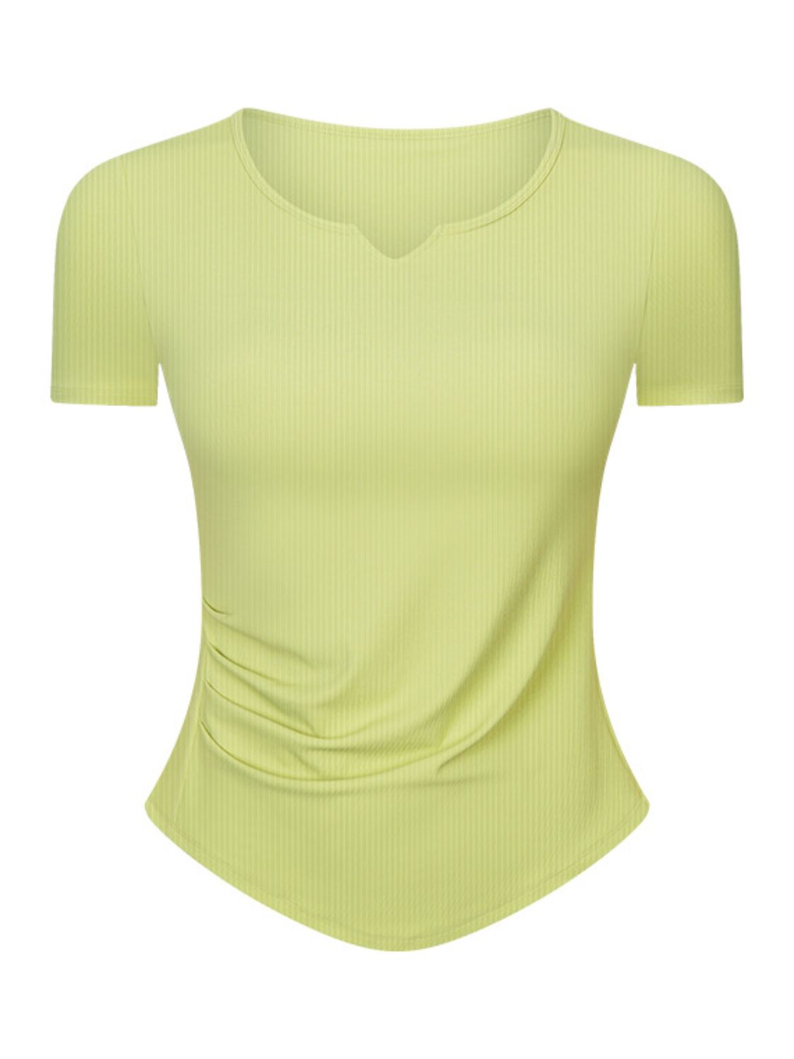 Notched Short Sleeve Active T-Shirt Trandify Deal