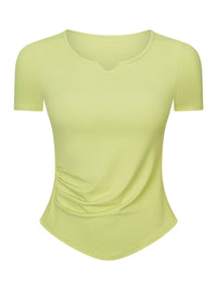 Notched Short Sleeve Active T-Shirt Trandify Deal