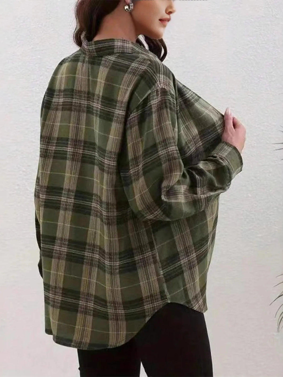 Soft cotton plaid shirt for women, stylish layering piece