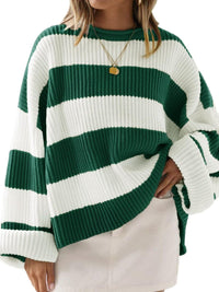 Round Neck Long Sleeve Sweater Trandify Deal