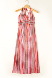Slit Printed Halter Neck Dress Trandify deal