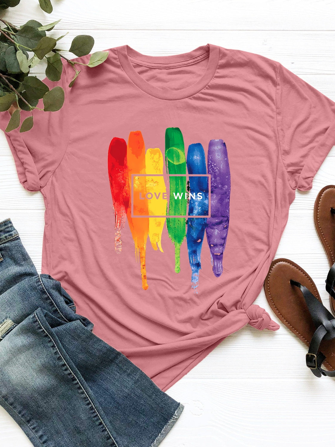 Graphic Round Neck Short Sleeve T-Shirt Trandify deal