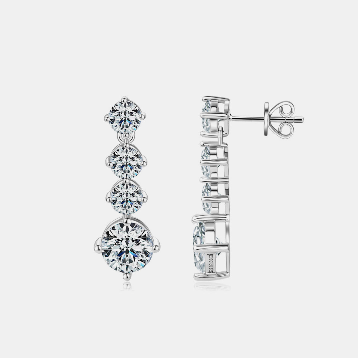 4 Carat Moissanite 925 Sterling Silver Earrings Trandify Deal