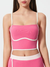 Women’s square neck active cami top with detachable chest pads for workouts and casual wear