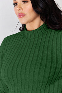 Basic Bae Full Size Ribbed Mock Neck Long Sleeve T-Shirt Trandify Deal