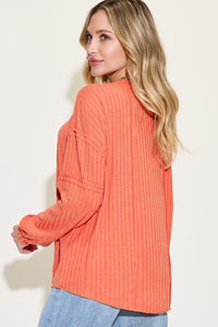 Basic Bae Full Size Ribbed Round Neck Long Sleeve T-Shirt Trandify Deal