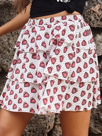Perfee Layered Printed Mini Skirt Trandify Deal