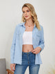 Pocketed Button Up Long Sleeve Denim Shirt Trandify deal