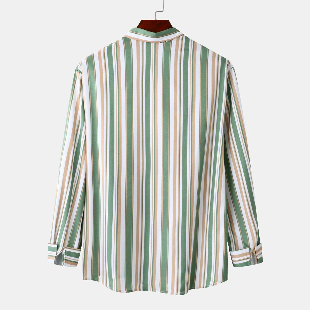 Breathable cotton blend men’s striped shirt for business casual outfits