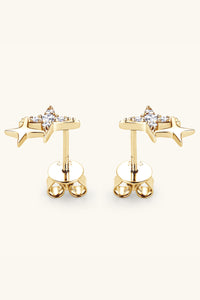 Moissanite 925 Sterling Silver Star Shape Earrings Trandify Deal
