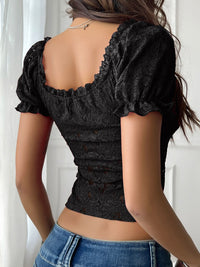 Women’s Off-Shoulder Lace Top – Boho Floral Blouse for Summer Outfits