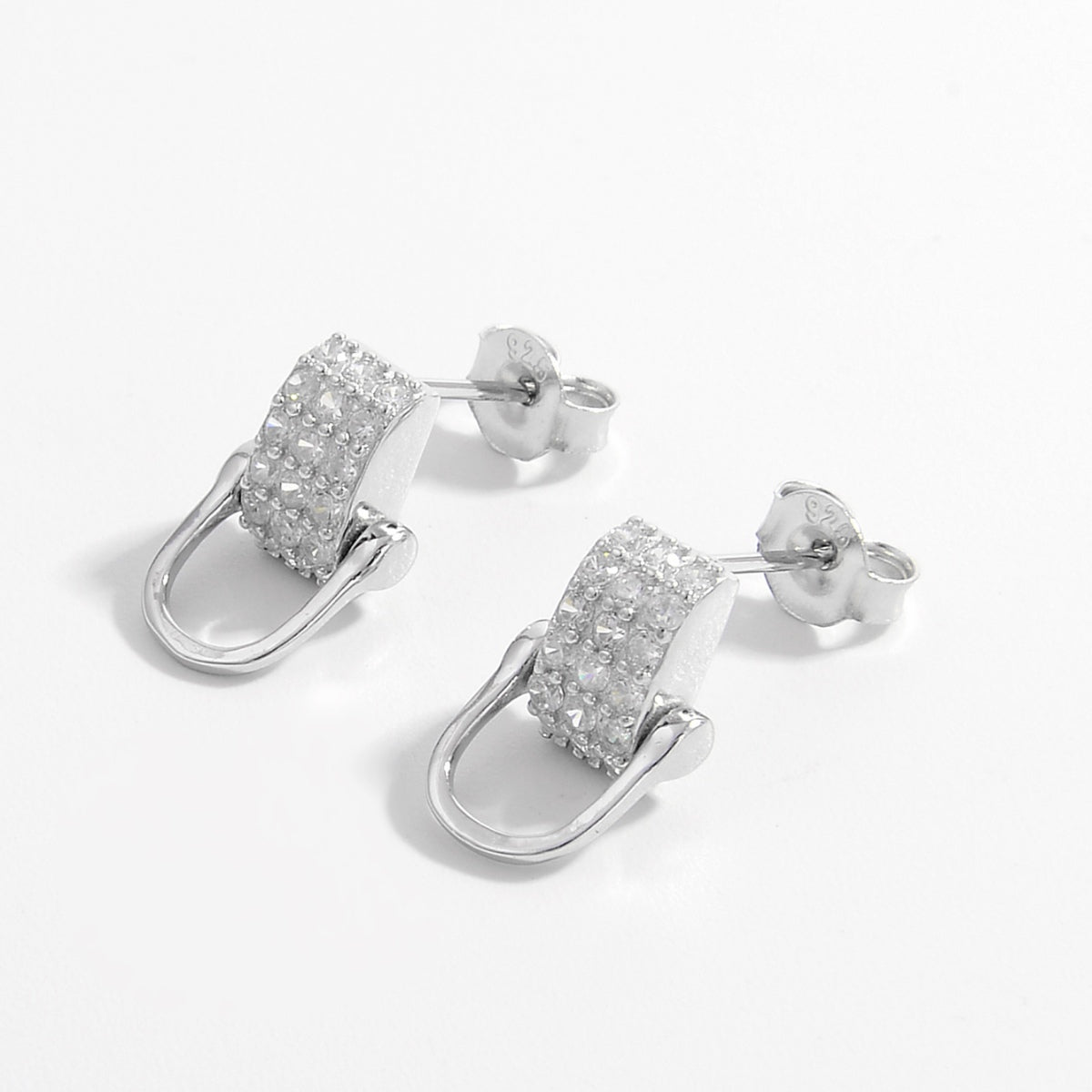 925 Sterling Silver Inlaid Zircon Earrings Trandify Deal