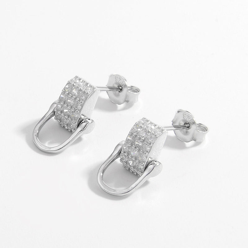 925 Sterling Silver Inlaid Zircon Earrings Trandify Deal