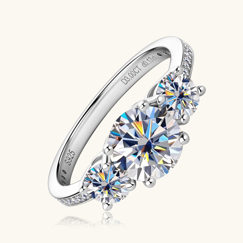 3 Carat Moissanite 925 Sterling Silver Ring Trandify Deal