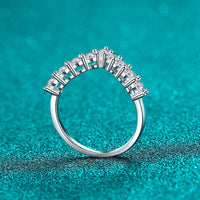 925 Sterling Silver Moissanite V Shape Ring Trandify Deal