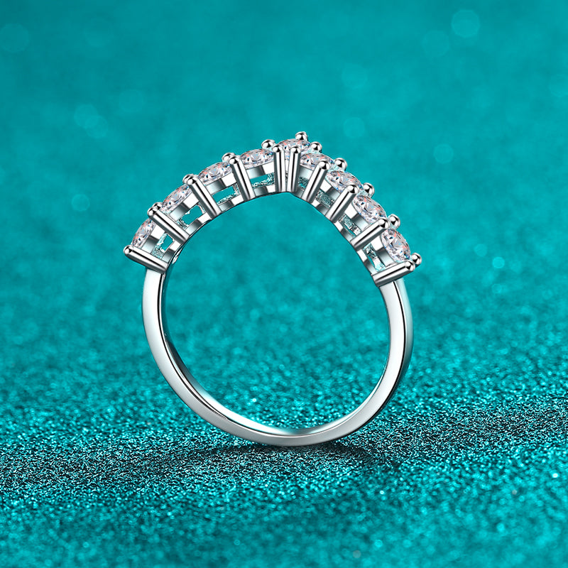 925 Sterling Silver Moissanite V Shape Ring Trandify Deal