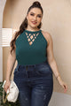 Plus Size Halter Neck Cutout Sleeveless Dress Trandify deal