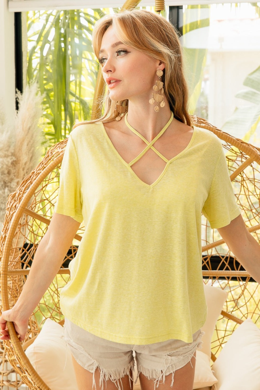 BiBi Tied Detail Short Sleeve T-Shirt Trandify Deal