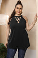 Plus Size Halter Neck Cutout Sleeveless Dress Trandify deal