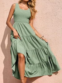 Tiered Smocked Wide Strap Dress Trandify Deal