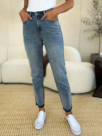 Judy Blue Full Size Mid Rise Rigid Magic Release Hem Jeans - Trandify Deal