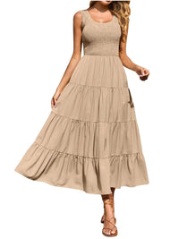 Tiered Smocked Wide Strap Dress Trandify Deal