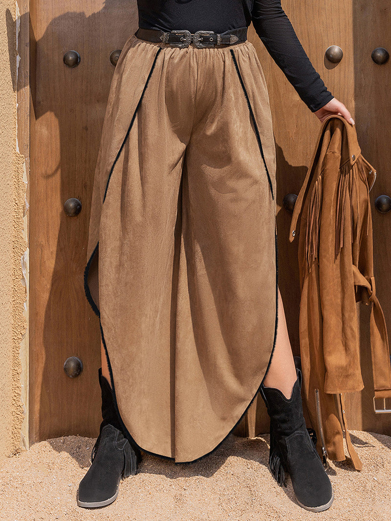 Plus Size Slit Wide Leg Pants Trandify deal