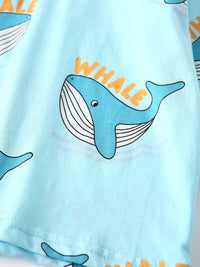 Kids Whale Pajamas Set - Long Sleeve Top & Pants 2-Piece