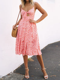 Cutout Smocked Sweetheart Neck Cami Dress Trandify deal