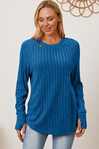 Basic Bae Full Size Ribbed Thumbhole Sleeve T-Shirt Trandify Deal