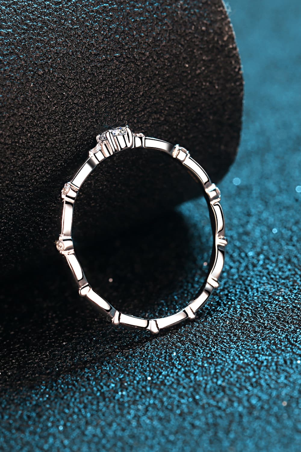 Moissanite 925 Sterling Silver Rhodium-Plated Ring Trandify Deal