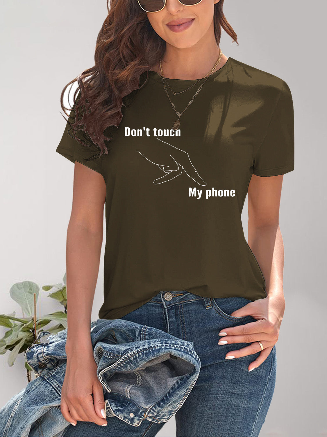 Graphic Round Neck Short Sleeve T-Shirt Trandify deal