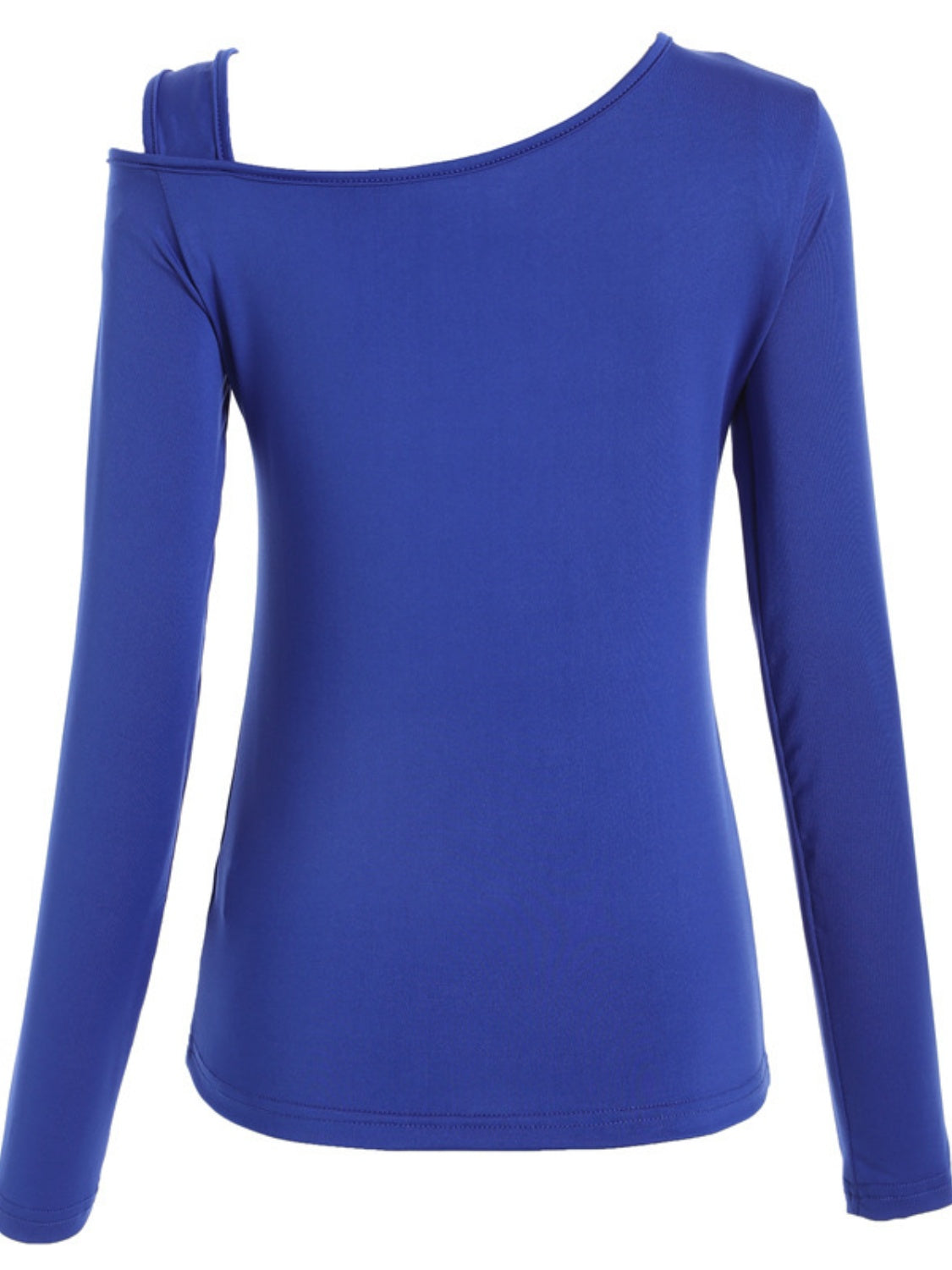 Cutout Asymmetrical Neck Long Sleeve T-Shirt Trandify Deal