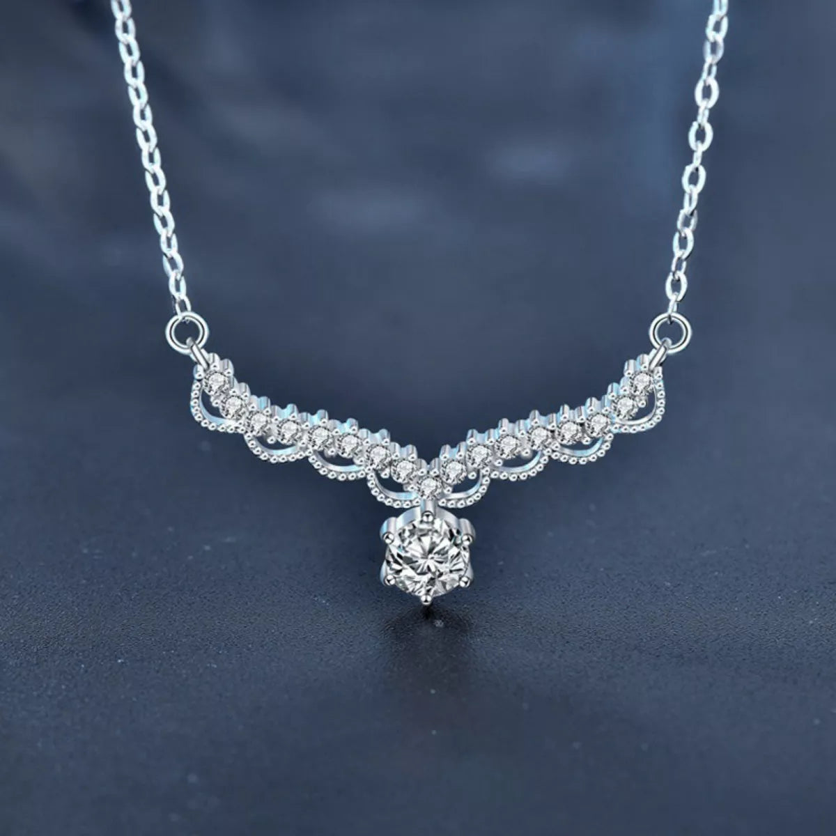 0.5ct Moissanite Sterling Silver Necklace for Women
