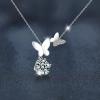 1 Ct Round Moissanite Necklace, Sterling Silver Pendant for Women
