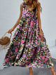 FAM-FAM Tiered Printed V-Neck Sleeveless Dress Trandify deal