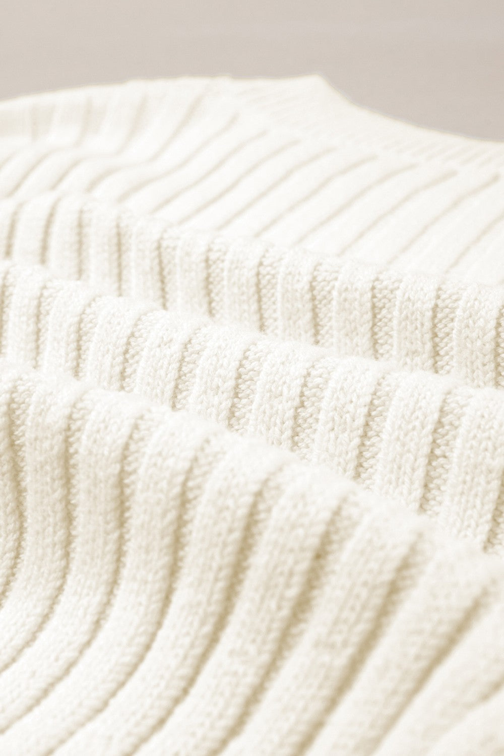 Cable-Knit Round Neck Long Sleeve Sweater Trandify Deal
