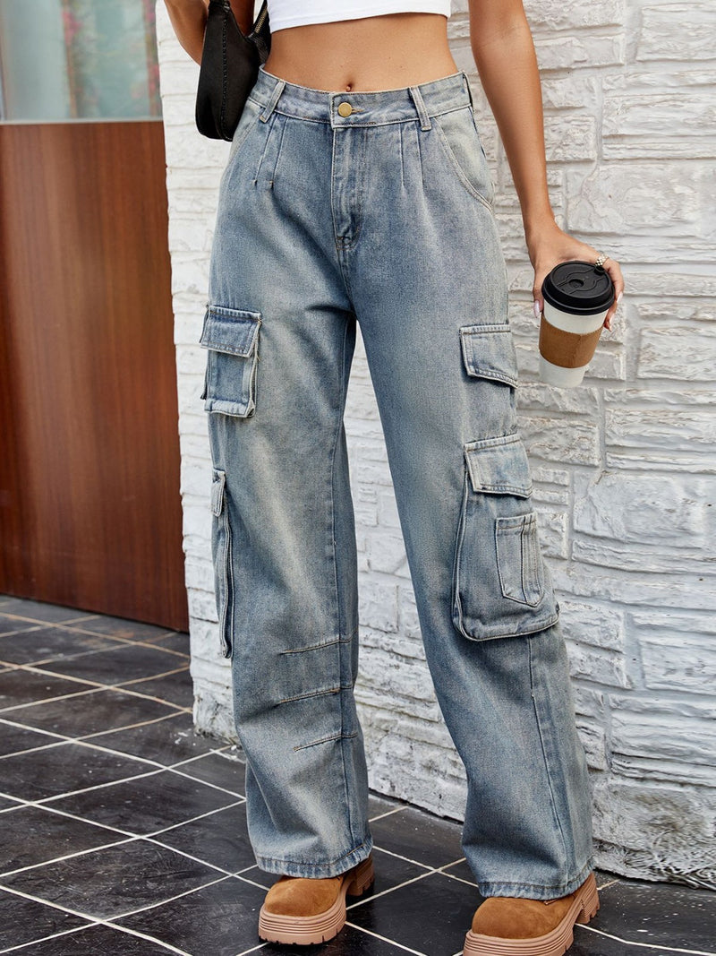 Washed Jeans with Pockets Trandify Deal
