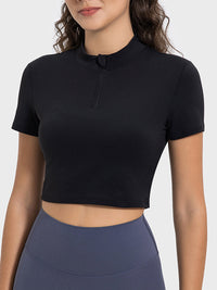 Millennia Quarter Zip Short Sleeve Active T-Shirt Trandify deal