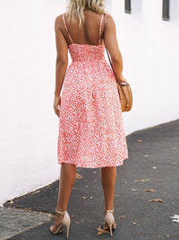 Cutout Smocked Sweetheart Neck Cami Dress Trandify deal