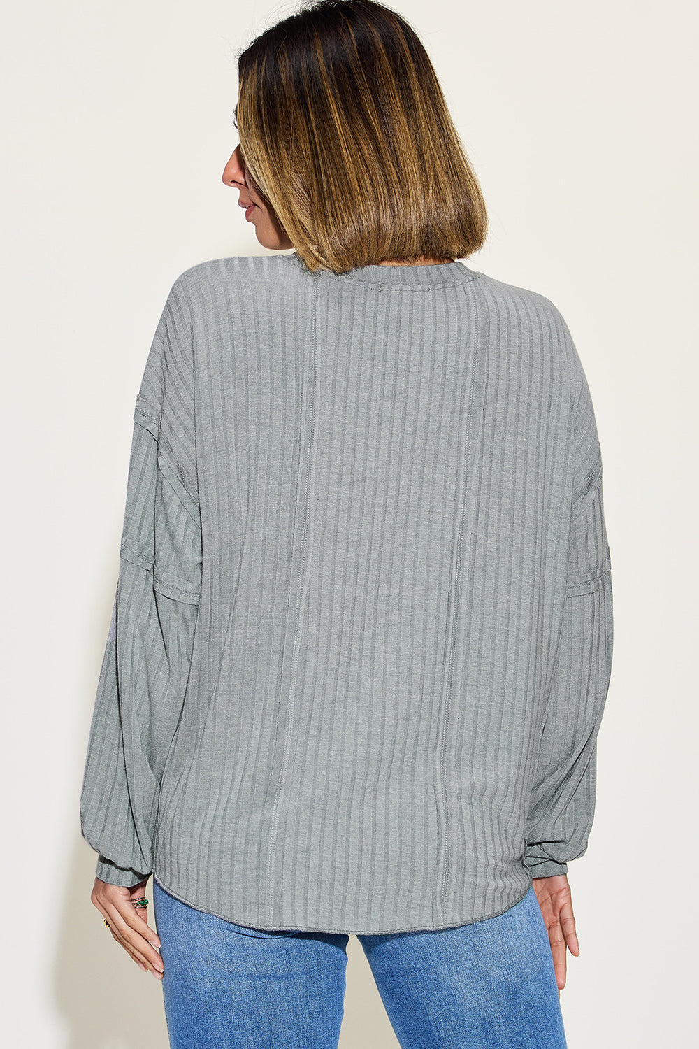 Basic Bae Full Size Ribbed Round Neck Long Sleeve T-Shirt Trandify Deal